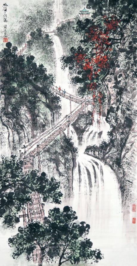 黃純堯   山水鏡片 49×97CM